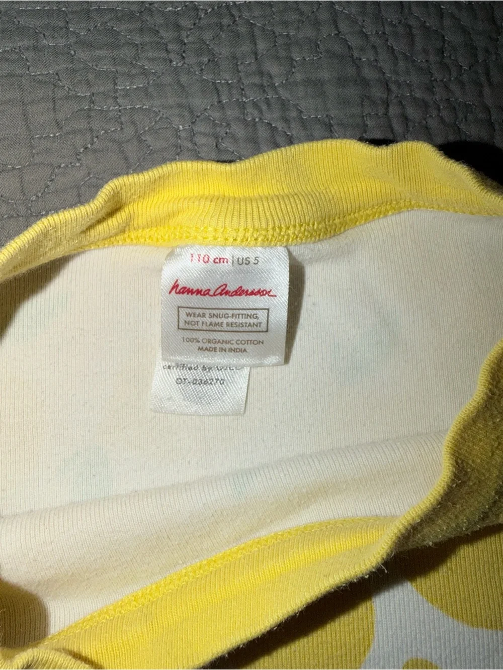 Hanna Andersson Yellow Lemon-Print Short Sleeve Pajama Set Organic Cotton